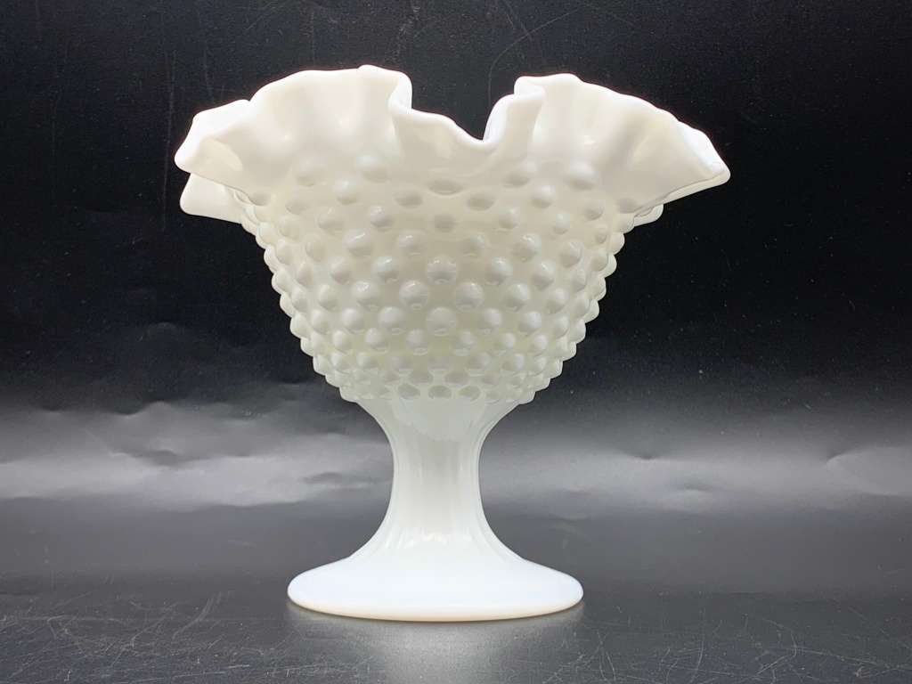 Vintage Hobnail Milk Glass Candle Holder (Fenton)