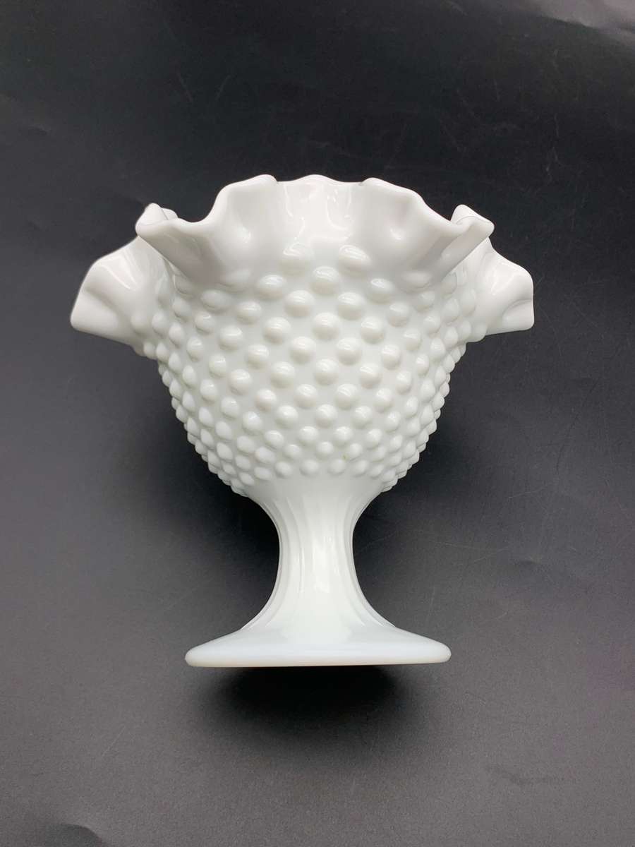 Vintage Hobnail Milk Glass Candle Holder (Fenton)