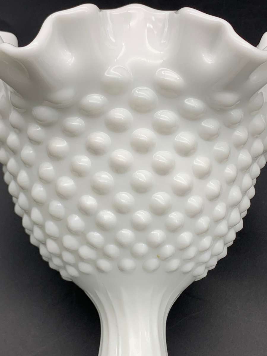 Vintage Hobnail Milk Glass Candle Holder (Fenton)