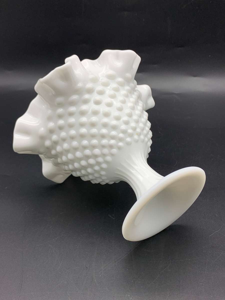Vintage Hobnail Milk Glass Candle Holder (Fenton)