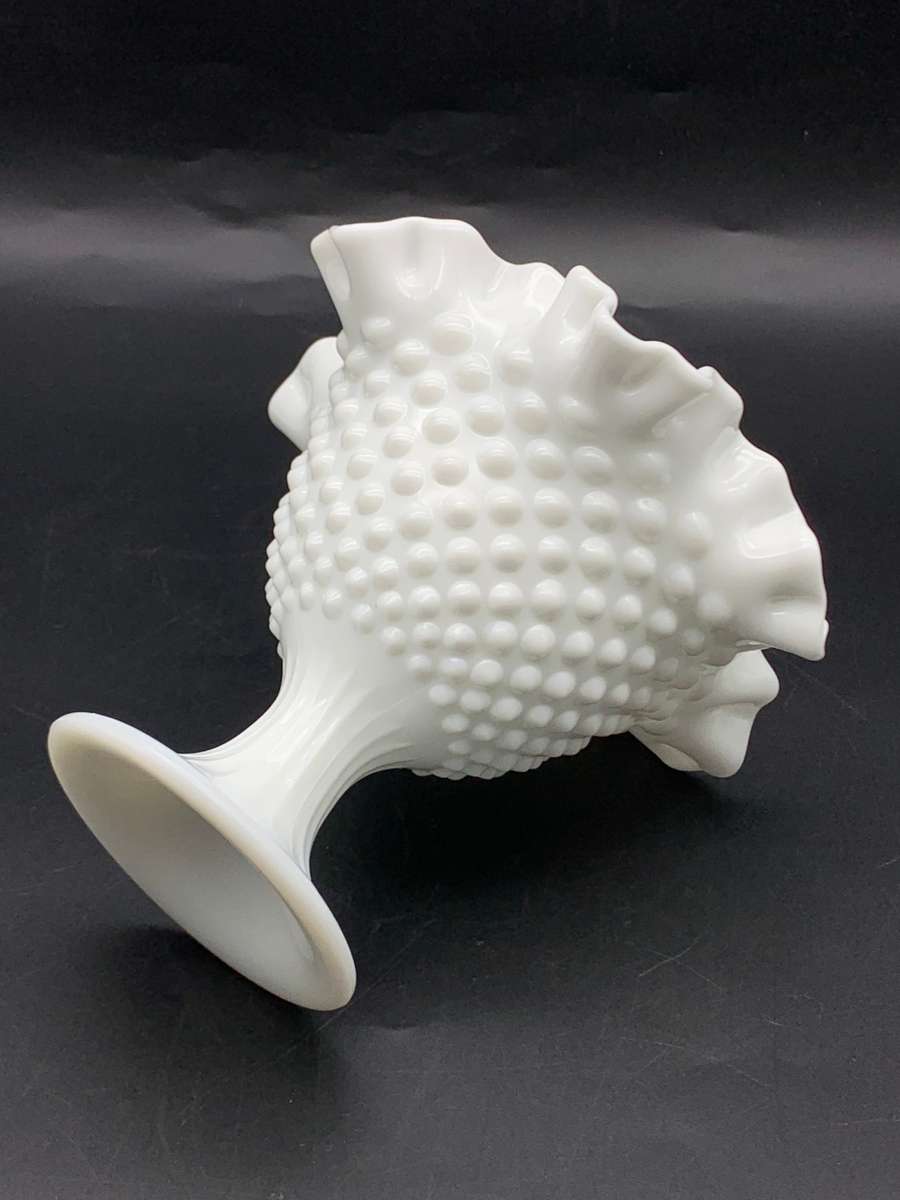 Vintage Hobnail Milk Glass Candle Holder (Fenton)