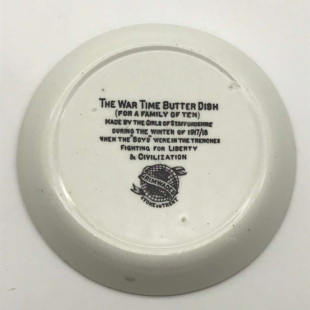 Scarce WW1 `War Time Butter Dish` (Grimwades)