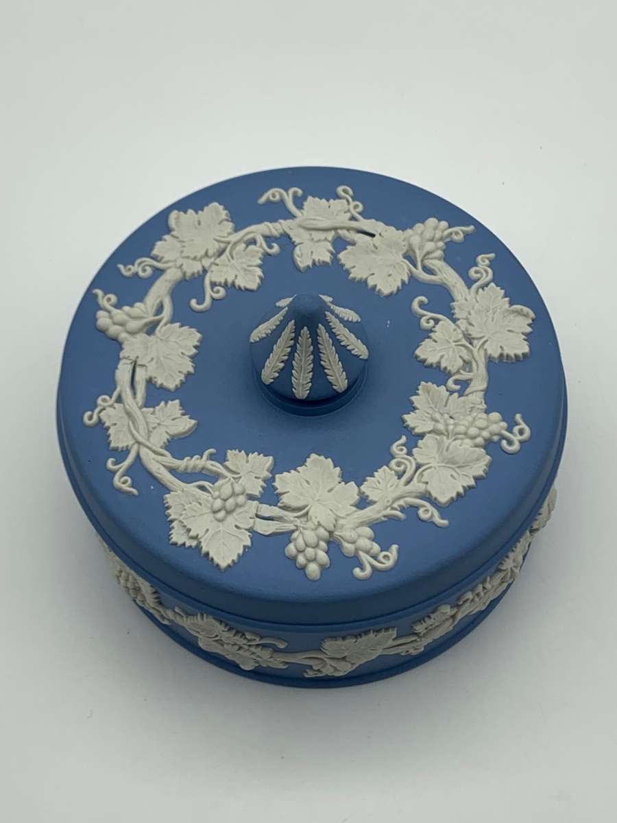 Large Round Blue `Wedgwood` Bowl & Lid