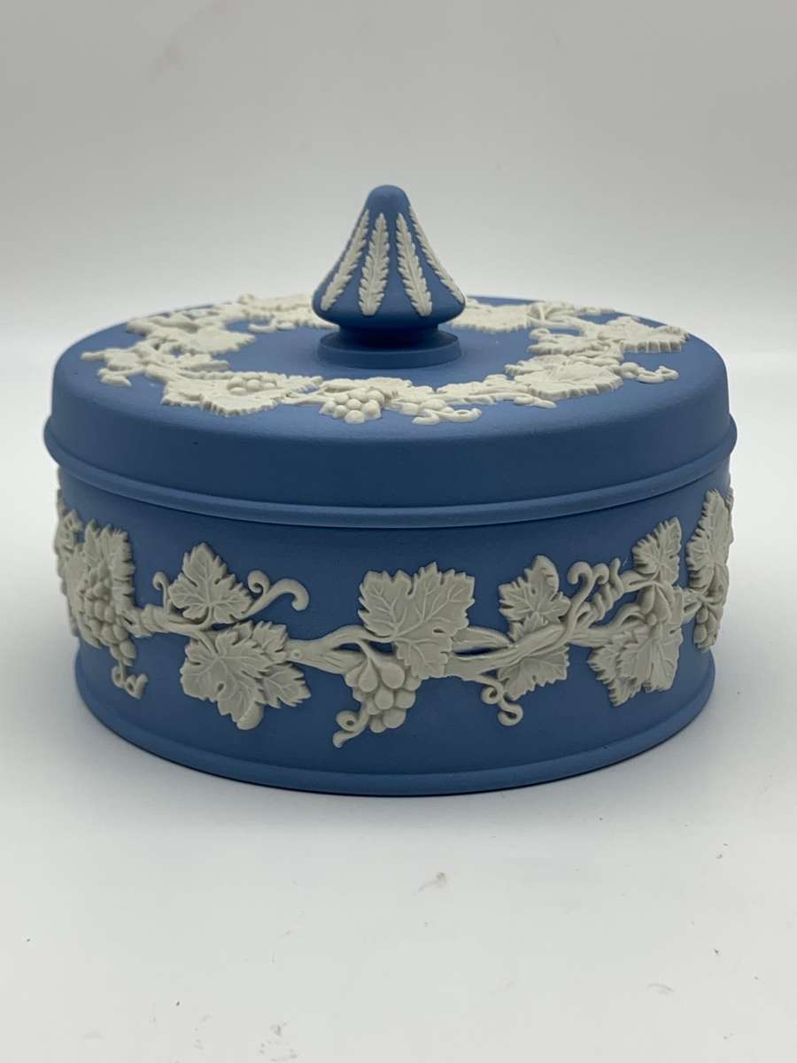 Large Round Blue `Wedgwood` Bowl & Lid