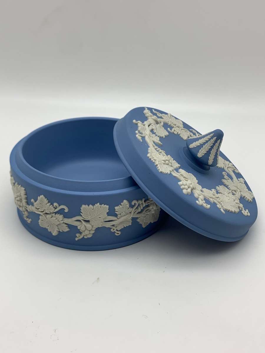 Large Round Blue `Wedgwood` Bowl & Lid