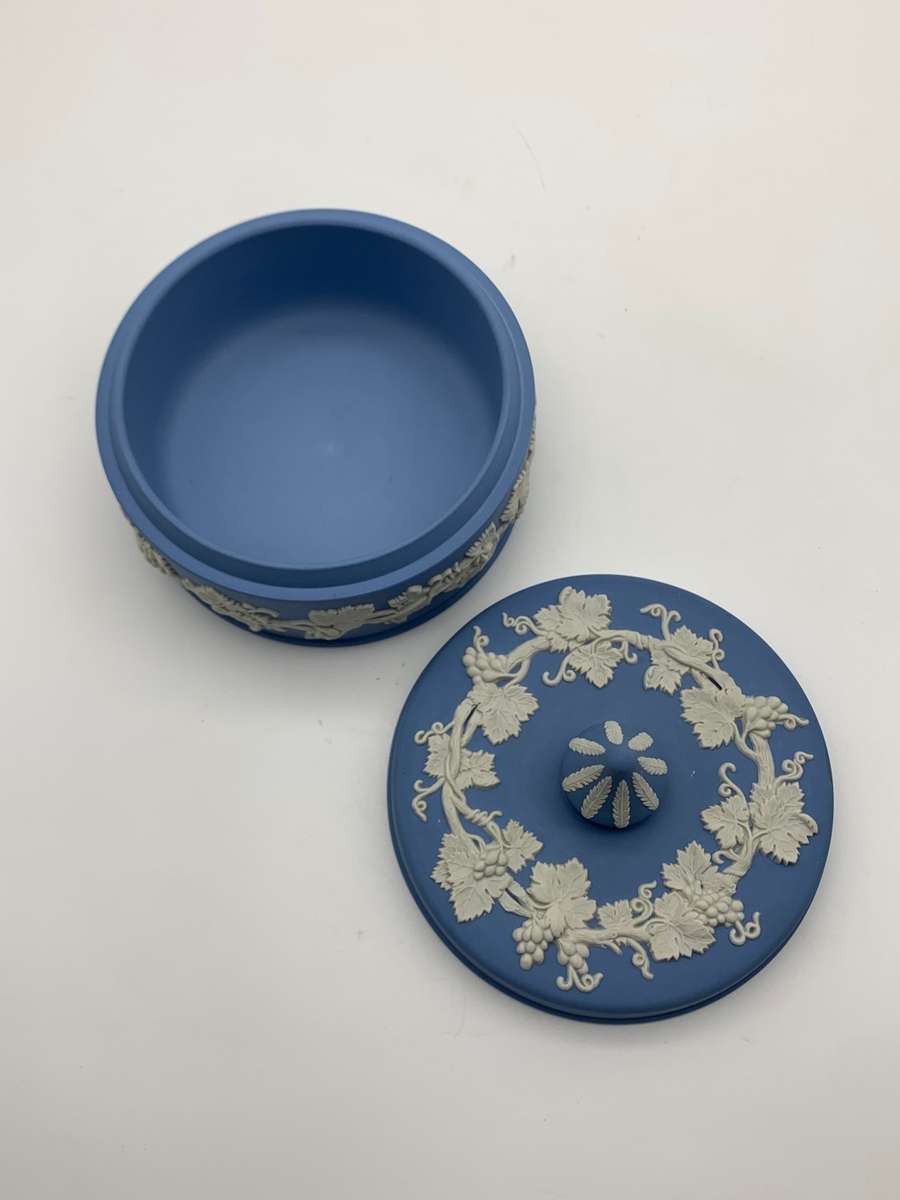 Large Round Blue `Wedgwood` Bowl & Lid