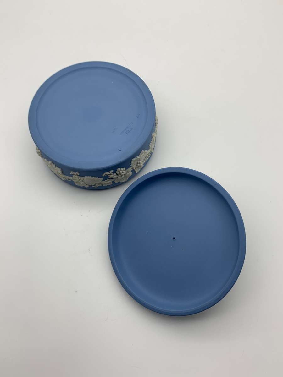 Large Round Blue `Wedgwood` Bowl & Lid