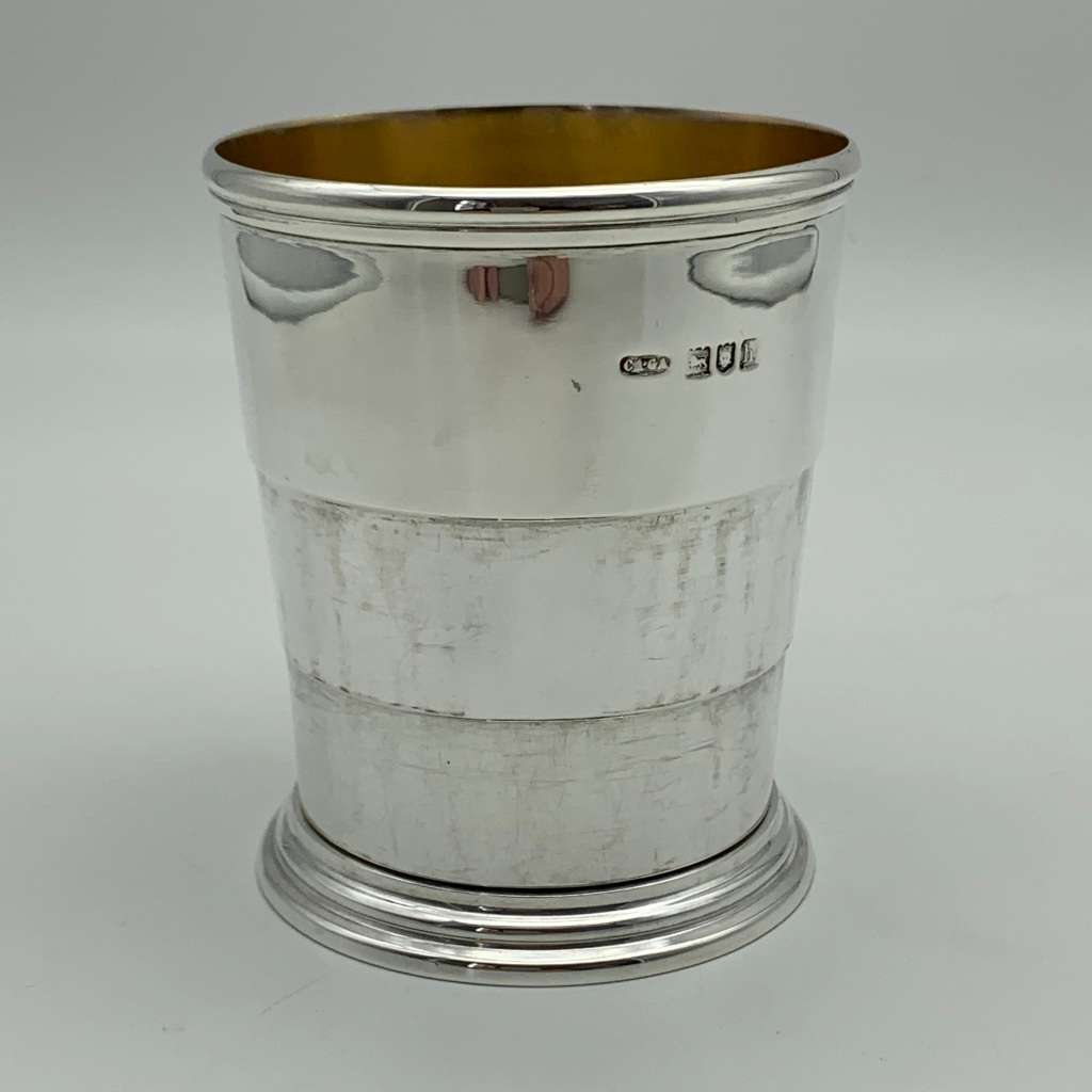 Antique Silver `Asprey`s` Collapsible Travelling Beaker (Cased)