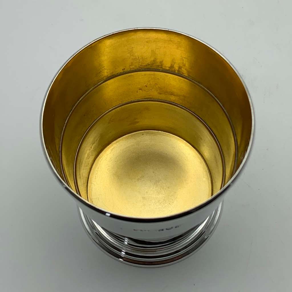 Antique Silver `Asprey`s` Collapsible Travelling Beaker (Cased)