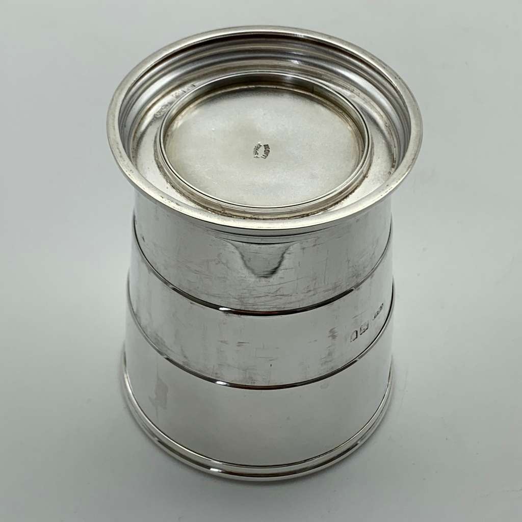 Antique Silver `Asprey`s` Collapsible Travelling Beaker (Cased)