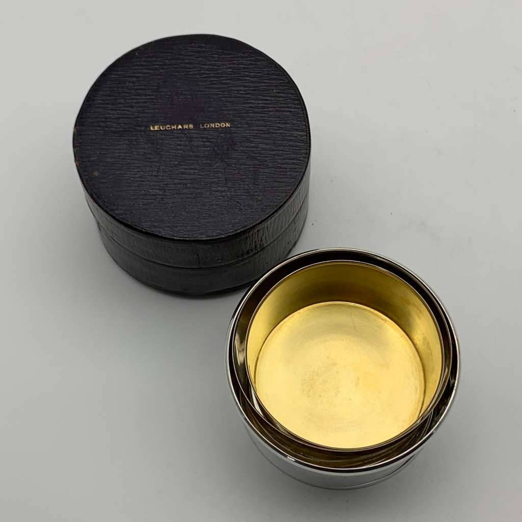 Antique Silver `Asprey`s` Collapsible Travelling Beaker (Cased)
