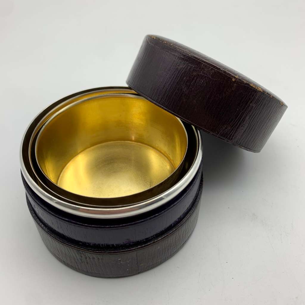 Antique Silver `Asprey`s` Collapsible Travelling Beaker (Cased)