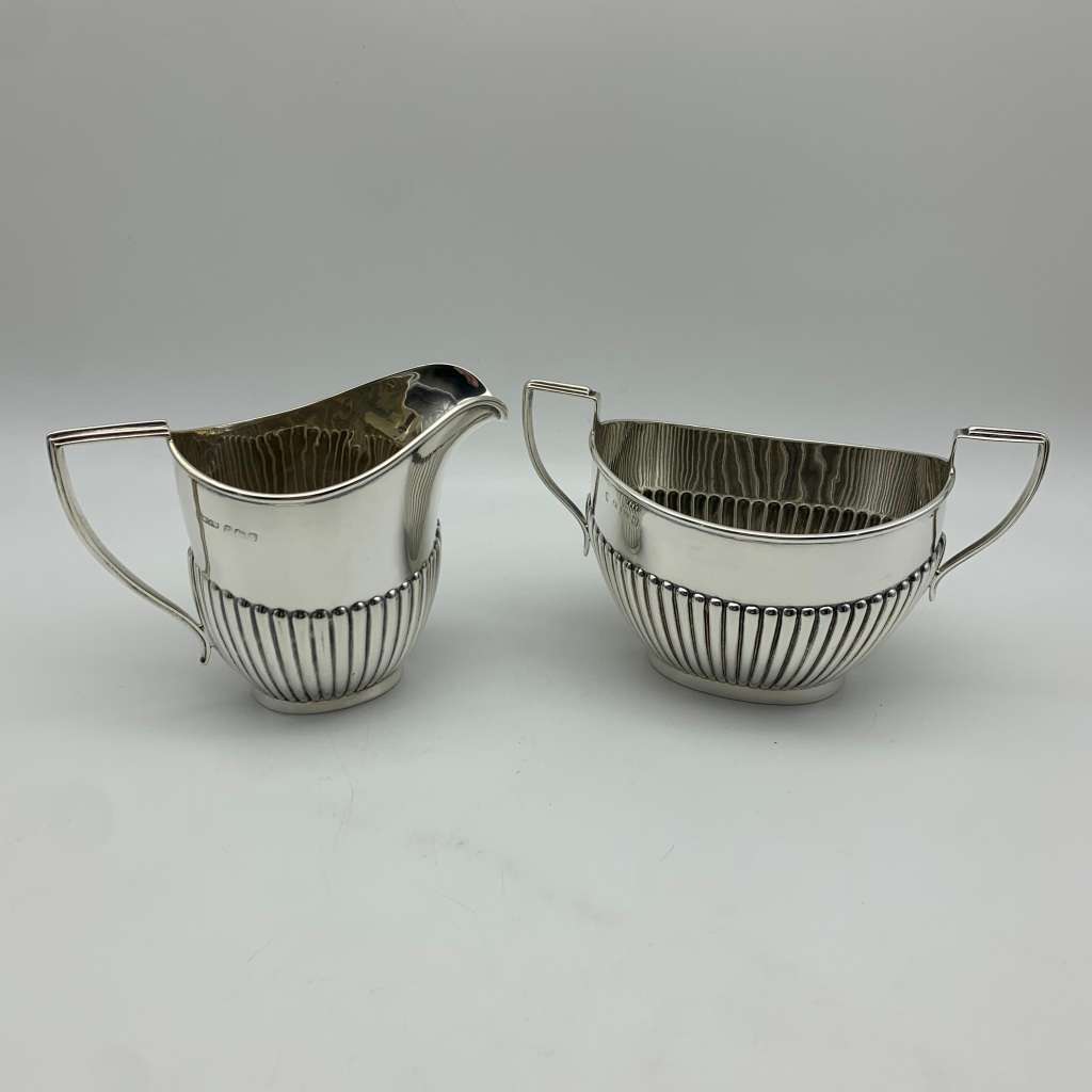 Solid Silver Antique Milk Jug & Sugar Bowl (1912)
