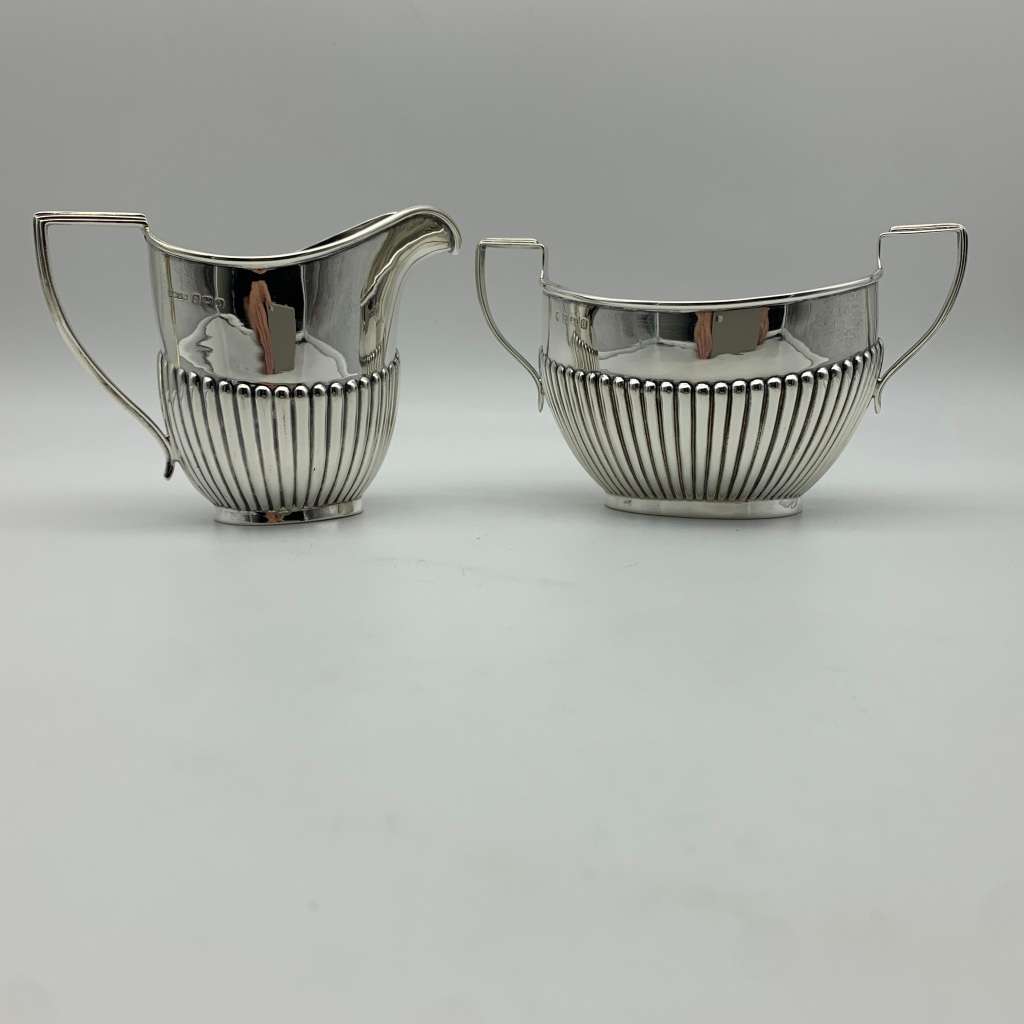 Solid Silver Antique Milk Jug & Sugar Bowl (1912)