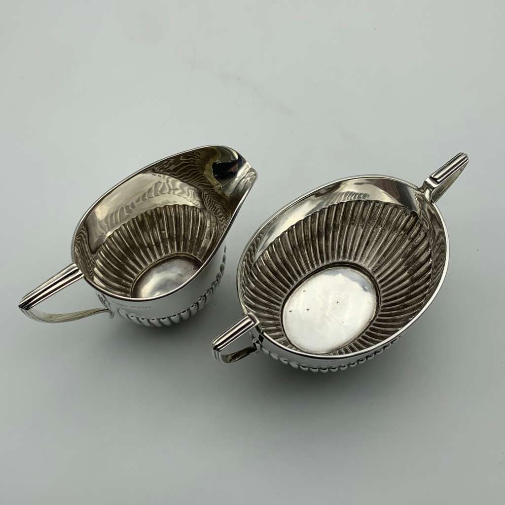 Solid Silver Antique Milk Jug & Sugar Bowl (1912)