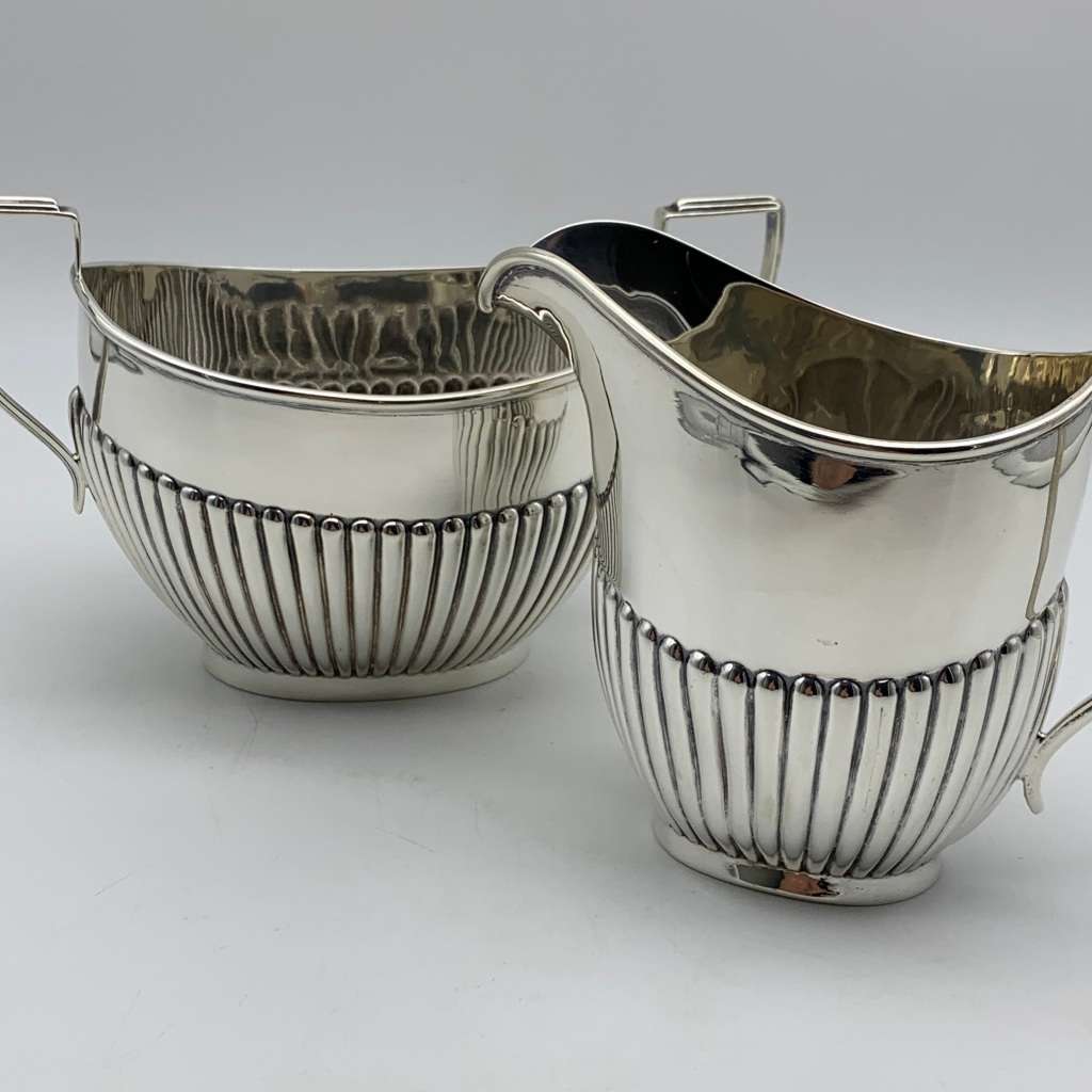 Solid Silver Antique Milk Jug & Sugar Bowl (1912)