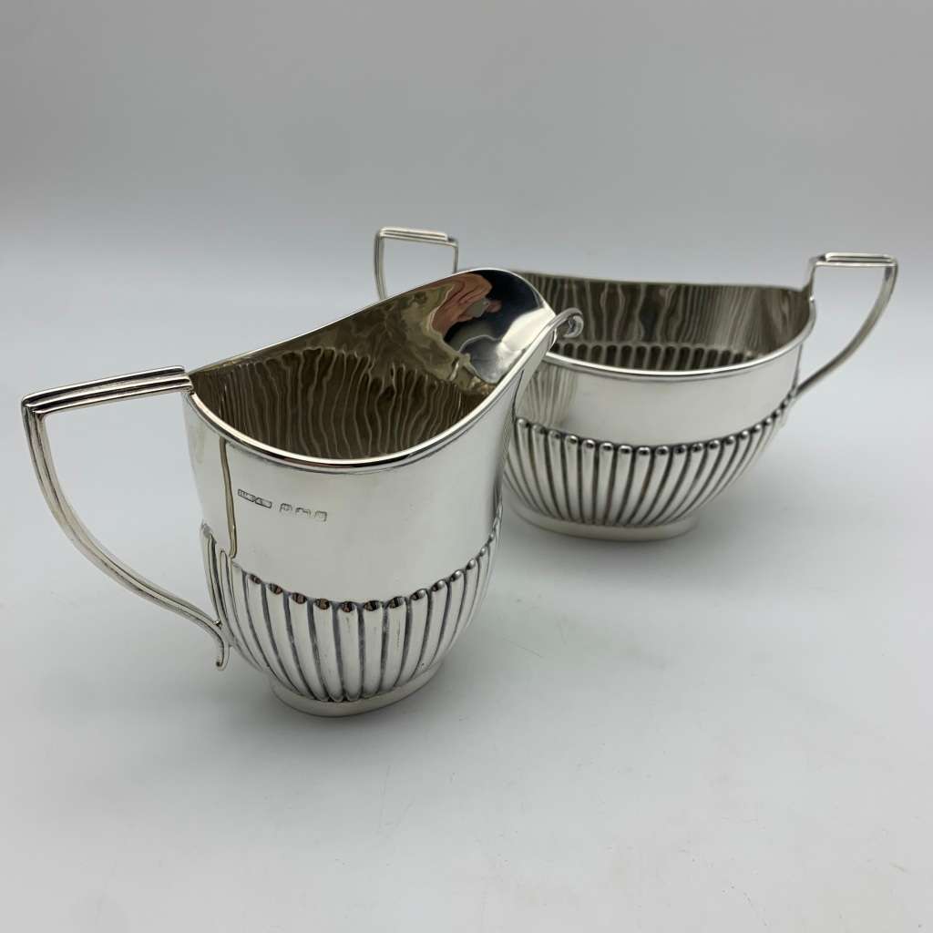Solid Silver Antique Milk Jug & Sugar Bowl (1912)