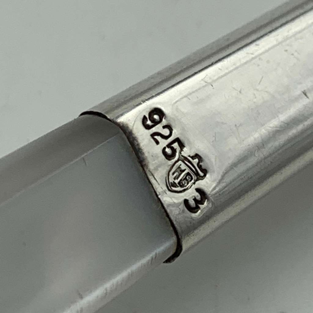 Modernist Sterling Silver & Bakelite Salad Servers