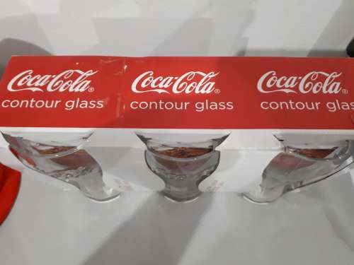 3 COCA COLA CONTOUR DRINKING GLASSES