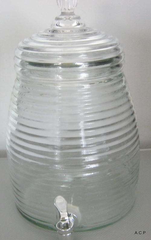 5.14LITER GLASS BEEHIVE BEVERAGE DISPENSER WITH LID AND SPOUT