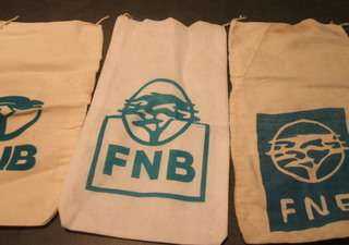 3 OLD FNB MONEY/BANK BAGS