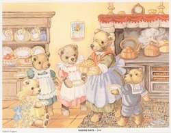 PRINT OF BEARS-BAKING DAYS
