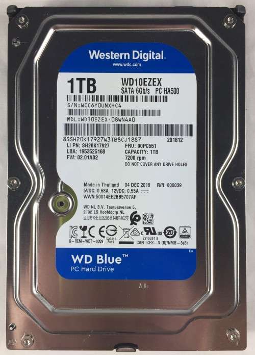 HDD - 1TB - WD BLUE X 5 DRIVES
