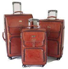 Bluestar Leather Luggage Set ( brown and red colors) 3 piece