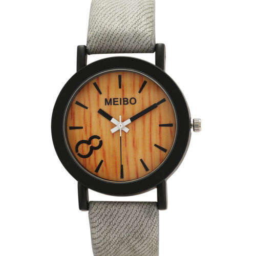 MEIBO Mens Neutral Simple Fashion Leather metal Watch(Grey)
