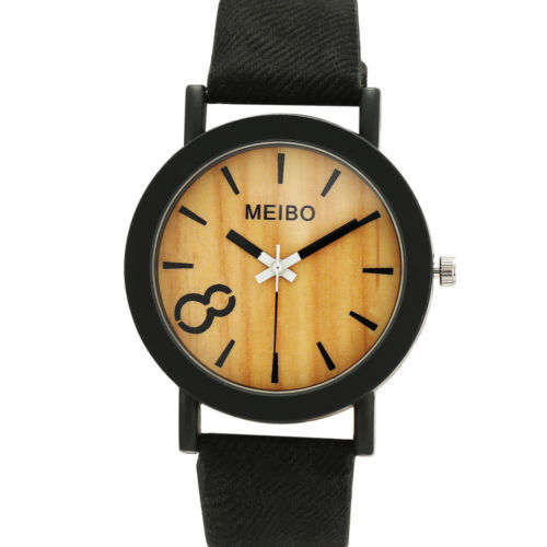 MEIBO Mens Neutral Simple Fashion Leather metal Watch(Grey)