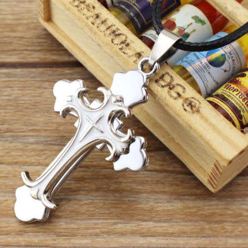 Fashion Unisex's Men Stainless Steel Cross Necklace Pendant Chain Jewelry Gift