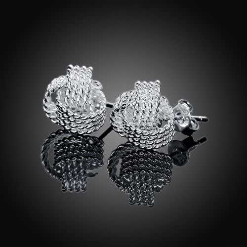 Fashion 925 Sterling Silver Tennis weaving earrings