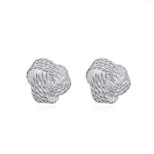 Fashion 925 Sterling Silver Tennis weaving earrings