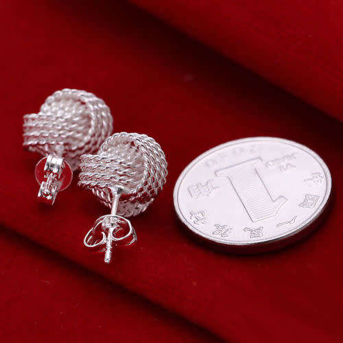 Fashion 925 Sterling Silver Tennis weaving earrings
