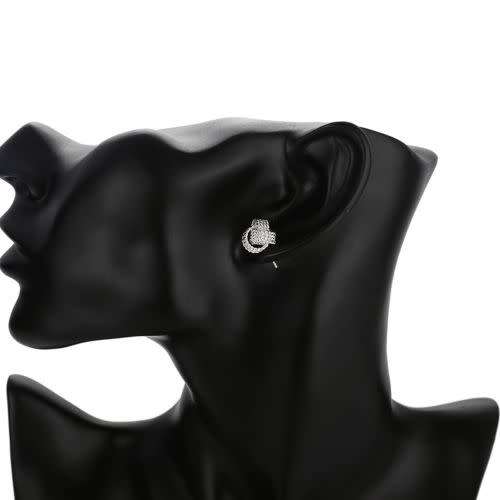 Fashion 925 Sterling Silver Tennis weaving earrings