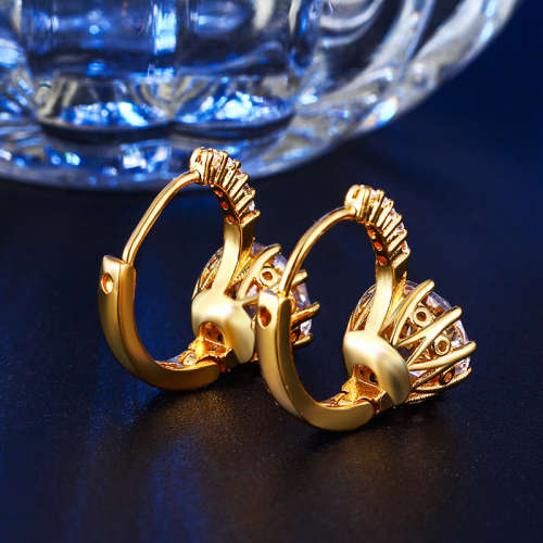 18k gold plated wedding earring CZ diamond AAA zircon jewellery hoops Earrings for women