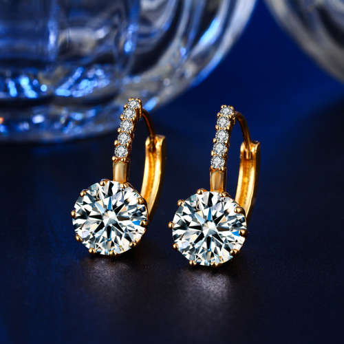 18k gold plated wedding earring CZ diamond AAA zircon jewellery hoops Earrings for women