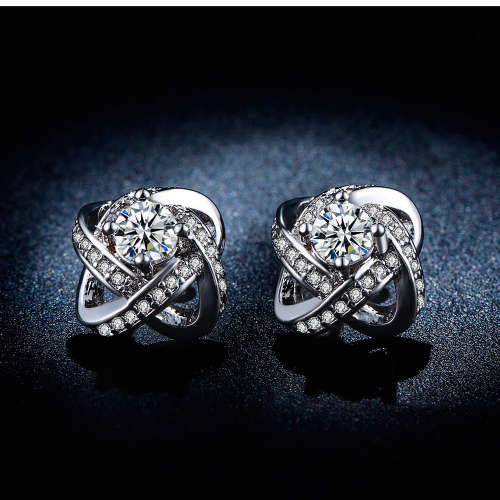 White gold plated Earrings for women AAA Zircon Wedding jewellery