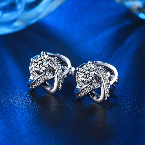 White gold plated Earrings for women AAA Zircon Wedding jewellery