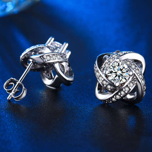 White gold plated Earrings for women AAA Zircon Wedding jewellery