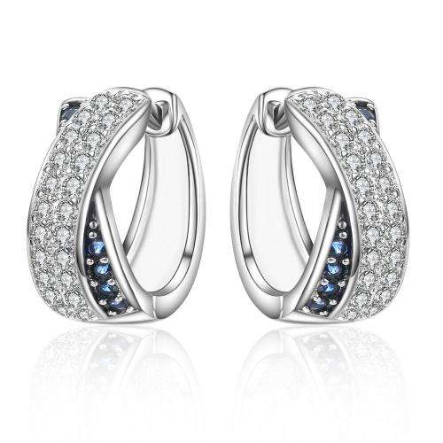 White Gold Plated Hoop Earrings Round Cut Vintage Classic fashion Style Earrings For Women