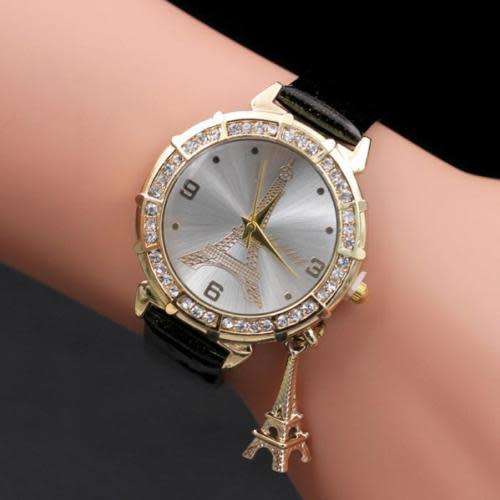 Eiffel Tower Rhinestone Womens Analog Wrist Watch