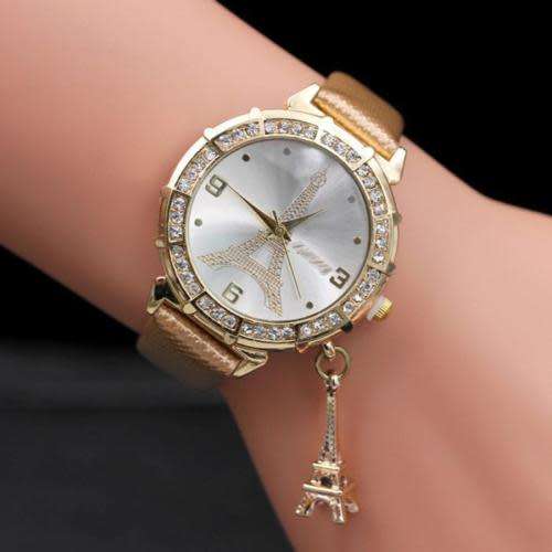 Eiffel Tower Rhinestone Womens Analog Wrist Watch