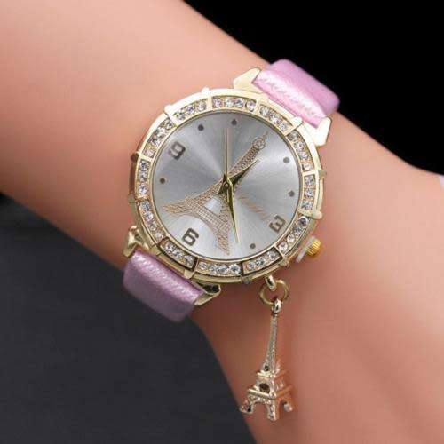 Eiffel Tower Rhinestone Womens Analog Wrist Watch