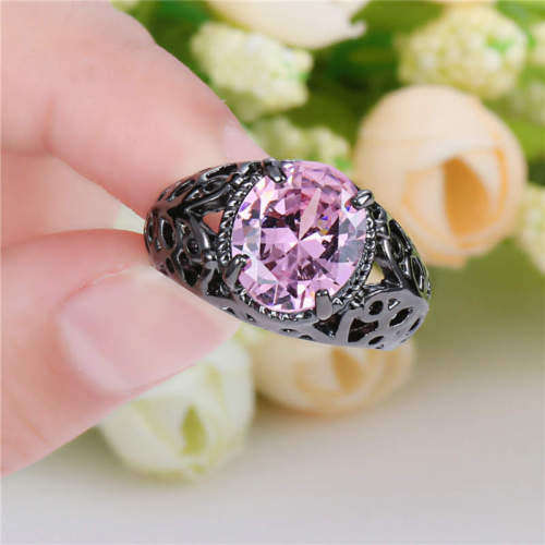Pink Sapphire 10kT Black Gold Filled ring size 7