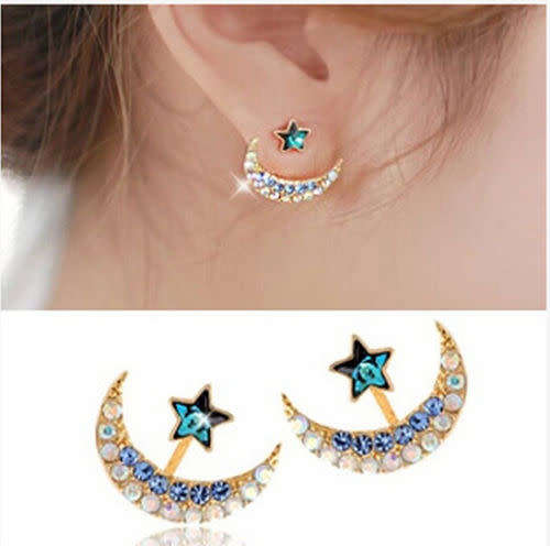 Gold plated Moon & Star earrings