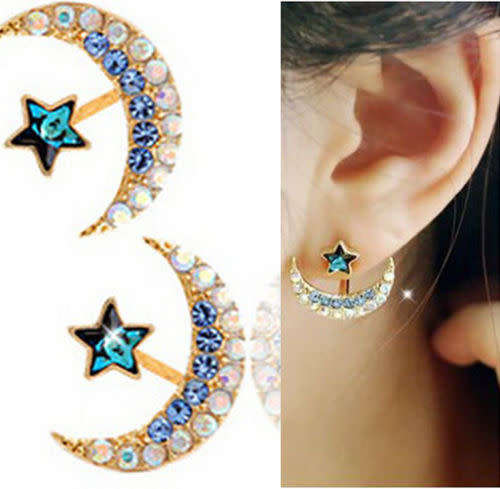 Gold plated Moon & Star earrings