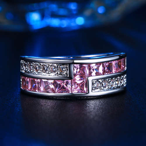Pink Simulated Diamond Ring Stamped S925 Size 6;7;10 US