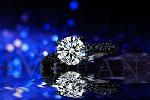 Black Gold Filled Ring With White Simulated Diamond Size 6 US