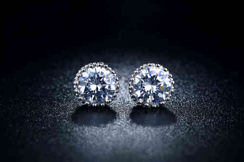 Crown Stud Earrings Fashion white gold filled